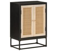 vidaXL Sideboard Black 55x30x76 cm Solid Wood Mango and Iron