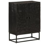 vidaXL Sideboard Storage Cupboard Side Cabinet Black Solid Wood Mango and Iron