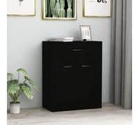 vidaXL Sideboard Black Chipboard Living Room Storage Drawer Cabinet Lowboard