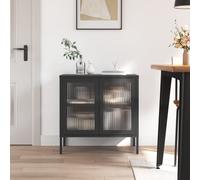 vidaXL Sideboard Black 70x35x70 cm Glass and Steel