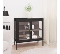 Vidaxl Sideboard Black 70X35X70 Cm Steel And Glass