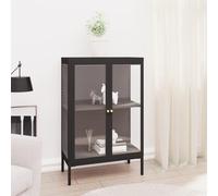 vidaXL Sideboard Black 75x35x105 cm Steel and Glass