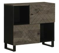 vidaXL Sideboard Black 80x33x75 cm Solid Wood Mango storage cabinet