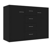 vidaXL Sideboard Black Engineered Wood Storage Cabinet Home Organiser Buffet