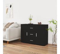 vidaXL Sideboard Black 91x29.5x65 cm Engineered Wood