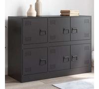 (black) vidaXL Sideboard Living Room Storage Cupboard Cabinet Highboard Pink Steel