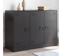 (black) vidaXL Sideboard Storage Cupboard Side Cabinet Highboard Mustard Yellow Steel