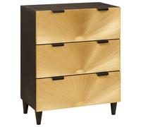 vidaXL Sideboard Black and Gold 60 x 33 x 75 cm Solid mango wood