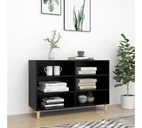 vidaXL Sideboard Black Engineered Wood Side Book Storage Cabinet Standing Rack