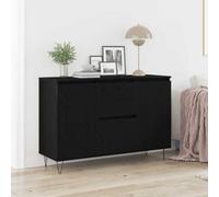 Vidaxl Sideboard Black Oak 101.5 X 35 X 70 Cm Engineered Wood