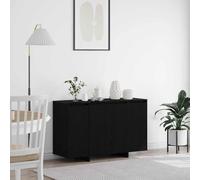 Sideboard Black oak 135x41x69 cm Engineered Wood Modern Storage Cabinet 4-Door