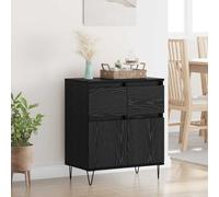 vidaXL Sideboard Black Oak 60 x 35 x 70 cm Engineered Wood and Iron