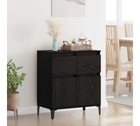 vidaXL Sideboard Black Oak 60 x 35 x 70 cm Engineered Wood and Iron