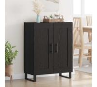 vidaXL Sideboard Black Oak 69.5 x 34 x 90 cm Engineered Wood and Iron
