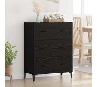 vidaXL Sideboard Black Oak 69.5 x 34 x 90 cm Engineered Wood and Iron