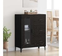 vidaXL Sideboard Black Oak 69.5 x 34 x 90 cm Engineered Wood and Iron