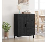 vidaXL Sideboard Black Oak 69.5 x 34 x 90 cm Engineered Wood and Iron