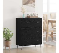 vidaXL Sideboard Black Oak 69.5 x 34 x 90 cm Engineered Wood and Iron