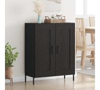 vidaXL Sideboard Black Oak 69.5 x 34 x 90 cm Engineered Wood and Iron