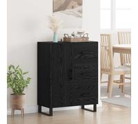 vidaXL Sideboard Black Oak 69.5 x 34 x 90 cm Engineered Wood and Iron