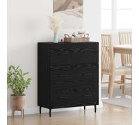 vidaXL Sideboard Black Oak 69.5 x 34 x 90 cm Engineered Wood and Iron