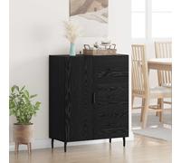 vidaXL Sideboard Black Oak 69.5 x 34 x 90 cm Engineered Wood and Iron