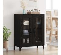 vidaXL Sideboard Black Oak 69.5 x 34 x 90 cm Engineered Wood and Iron