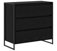 vidaXL Sideboard Black Oak 79 x 36 x 75.5 cm Engineered Wood, Living Room, Rectangular, Durable Furniture for Modern Spaces, Stylish Designs for All Homes, Comfort Meets Functionality