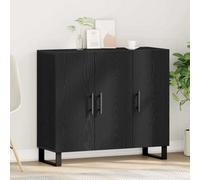 Vidaxl Sideboard Black Oak 90 X 34 X 80 Cm Engineered Wood