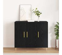 vidaXL Sideboard Black oak 90 x 34 x 80 cm Engineered wood