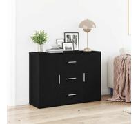 vidaXL Sideboard Black Oak 91x29.5x65 cm Engineered Wood