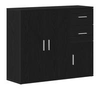 vidaXL Sideboard Black Oak 91x29.5x75 cm Engineered Wood cabinet cupboard