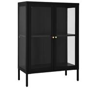 Vidaxl Sideboard Black 75X35X105 Cm Steel And Glass
