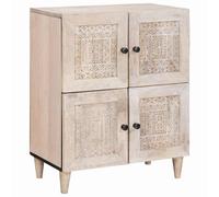 vidaXL Sideboard Bleached White 60 x 33 x 75 cm Solid Mango Wood