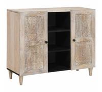 vidaXL Sideboard Bleached White 90 x 33 x 75 cm Solid Mango Wood