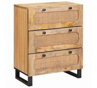 vidaXL Sideboard Brown 60 x 33.5 x 75 cm Solid Mango Wood, Dining Room, Rectangular, Modern, Durable, Spacious Design with Stylish Touch, for Family Gatherings and Entertaining