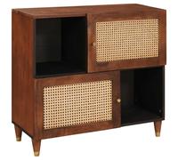 vidaXL Sideboard Brown 80 x 33.5 x 75 cm Cane and solid mango wood