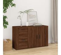 Sideboard Brown Oak Engineered Wood 100x33x59.5 cm Storage Cabinet Unit incl 2D
