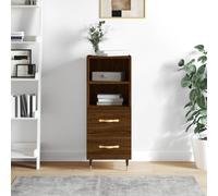 (brown oak) vidaXL Sideboard Storage Cabinet Cupboard High Gloss White Engineered Wood