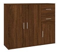 vidaXL Sideboard - Brown Oak Finish, Engineered Wood, Ample Storage, Easy Assembly, Ideal for Living Room - Modern Home Decor Furniture Piece