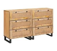 vidaXL Sideboard Brown Solid Mango Wood, Living Room, Modern, Minimalist Design, Open Concept, Cozy Furniture, Large Windows, Bright Colors, Functional Layout