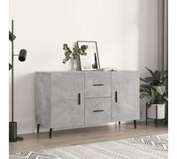 vidaXL Sideboard in Concrete Grey - Engineered Wood, Metal Legs - Storage Cabinet - Modern Decorative Furniture for Living Room or Bedroom