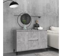 vidaXL Sideboard Concrete Grey Engineered Wood Storage Cabinet Standing Shelf