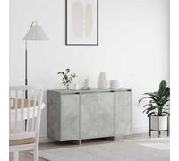 Sideboard Concrete grey 120x41x75cm Engineered Wood 4 Door Modern Storage Accent