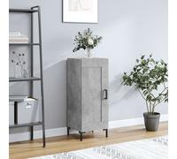 Sideboard Concrete Grey 34.5x34x90cm Engineered Wood Iron Legs 1 Door Slim Shelf
