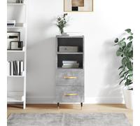 (concrete grey) vidaXL Sideboard Storage Cabinet Cupboard High Gloss White Engineered Wood