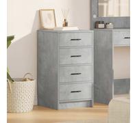 Engineered Wood Sideboard Concrete Grey 40x41x75cm with 4 Drawers for Storage