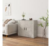 Sideboard Concrete Grey 80x33x70cm Engineered Wood Storage Cabinet Modern Slim