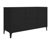 vidaXL Sideboard Console Side Cabinet Home Organiser Storage Cabinet Home Indoor Bedroom Rack Buffet Furniture Black Engineered Wood