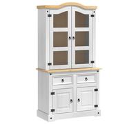 vidaXL Sideboard CORONA White 100 x 48.5 x 179 cm Solid Pine Wood, Stylish Recta
